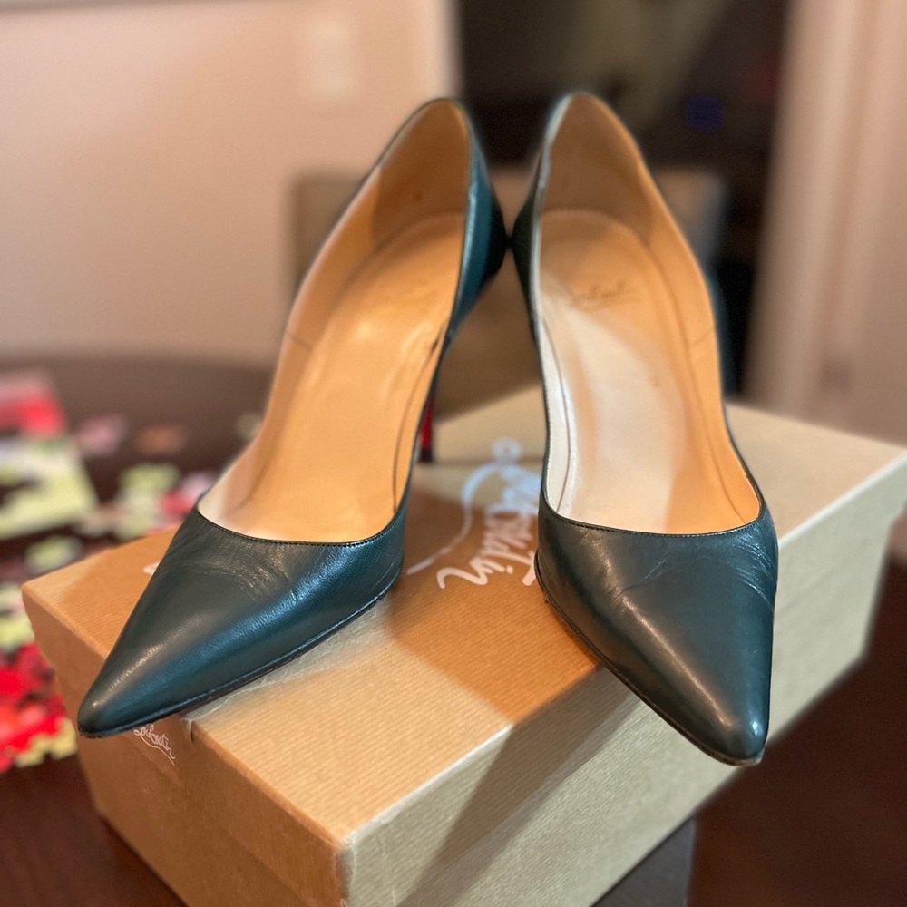 Christian Louboutin Green Nappa Kate Heels